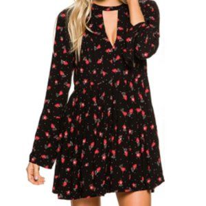 Free People - Long-Sleeve Floral Mini Dress
